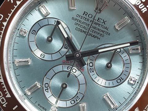 ROLEX 勞力士 DAYTONA 116506A 宇宙計時型 迪通拿 鉑金 PT950 計時碼表 長方形鑽石時標 栗啡色陶瓷圈 Ice Blue 冰藍面盤 木村拓哉 停產款 2019年保卡 自動上鍊 40mm