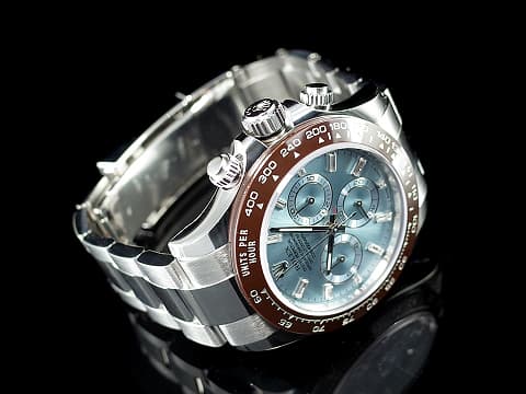 ROLEX 勞力士 DAYTONA 116506A 宇宙計時型 迪通拿 鉑金 PT950 計時碼表 長方形鑽石時標 栗啡色陶瓷圈 Ice Blue 冰藍面盤 木村拓哉 停產款 2019年保卡 自動上鍊 40mm