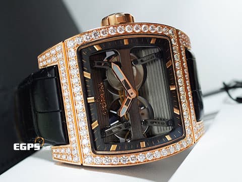 CORUM 崑崙 Ti-Bridge 金橋 207.201.05 鏤空 玫瑰金 雙自動盤 精鑲鑽圈 新品訂價190萬!新款自動上鍊金橋 42mm