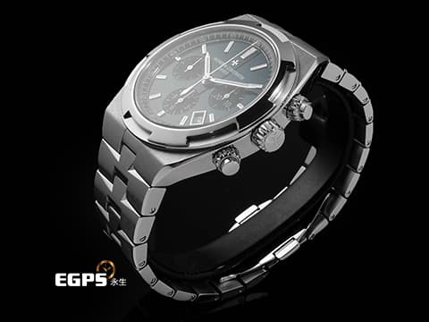 Vacheron Constantin 江詩丹頓 VC OverSea 縱橫四海系列 5520V/210A-B148 易拆卸替換錶帶裝置,完全無需工具即可替換喜愛的皮帶、橡膠帶或是鋼鍊帶,日內瓦印記 藍色三眼計時面盤 2025年保卡 自動上鏈 42mm