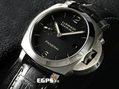PANERAI 沛納海 Luminor Marina 1950 3 Days PAM392 經典三明治面盤 黑色面盤 夜光指針及時標 PAM00392 自動腕錶 不鏽鋼材質 42mm