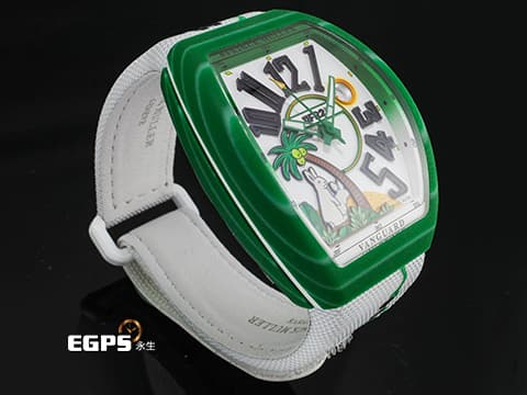Franck Muller 法蘭穆勒 FM #FR2NCK MULLER Vanguard V41 綠色玻璃纖維複合物材質【熱帶綠】 V 41 SC DT BEACH FR2 #FR2聯名創作 Fxxking Rabbits 2025年保單 全球限量300支 【反骨月兔】 自動上鏈 41 x 49.95mm