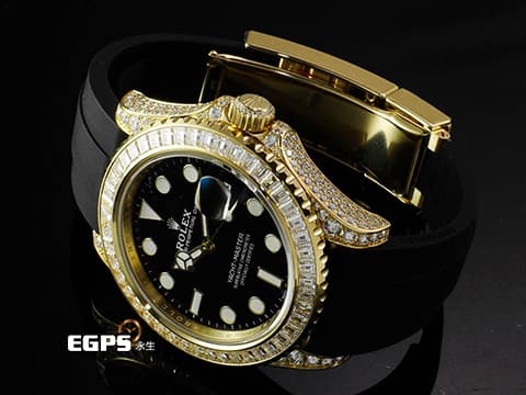 ROLEX 勞力士 Yacht-Master VIP隱藏款 滿鑽錶殼 產量稀少 一錶難求 18K黃金錶殼 鑲嵌 遊艇名仕型 226668 TBR VVVIP 特殊 隱藏款 霸氣十足 2025年保卡 自動上鍊 42mm