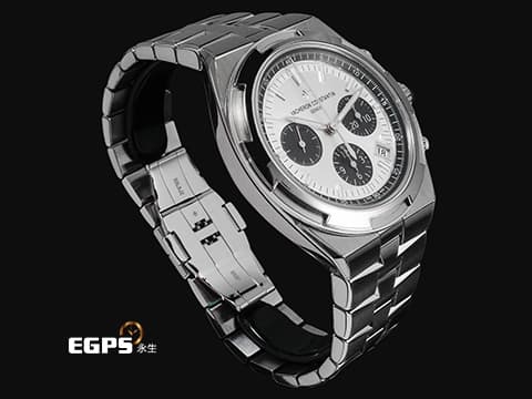 Vacheron Constantin 江詩丹頓 VC OverSea 縱橫四海系列 5520V/210A-B686 易拆卸替換錶帶裝置,完全無需工具即可替換喜愛的皮帶、橡膠帶或是鋼鍊帶 日內瓦印記 白熊貓面三眼計時面盤 2025年保卡 已貼膜 自動上鏈 42mm