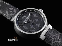 LOUIS VUITTON 路易威登 LV Tambour Diver QA140 不鏽鋼材質 <font color="#05f0f0">LV圖樣紋路面盤</font> <font color="#ff0000">2022年保卡 台灣公司貨</font> 自動上鏈 41mm