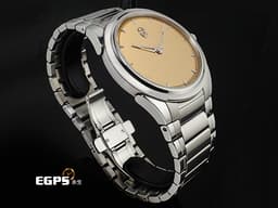 PARMIGIANI FLEURIER 帕瑪強尼 TONDA PF Rattrapante PFC914-1020021 不鏽鋼材質 <font color="#f8dca0">奶茶色「格狀大麥粒」璣鏤飾紋面盤 微型擺陀腕錶</font> <font color="#ff0000">2024年保卡 新錶訂價:852,800元</font> 自動上鏈 40mm