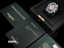 Audemars Piguet AP錶 愛彼錶 Royal Oak Offshore 皇家橡樹離岸型 26470ST.OO.A027CA.01 不鏽鋼材質 <font color="#0582f5">海軍 NAVY 精鑲天然滿天星鑽石表面、錶圈、錶殼</font> <font color="#FF0000">2016年保單 台灣公司貨 </font> 自動上鏈 42mm