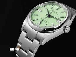 ROLEX 勞力士 Oyster Perpetual 36 蠔式恆動型 126000 最新款<font color="#058703"> </font><font color="#b1dd8c">開心果綠色面盤</font> OP36 不鏽鋼 大三針<font color="#FF0000"> 2025年保卡</font> 自動上鍊 36mm