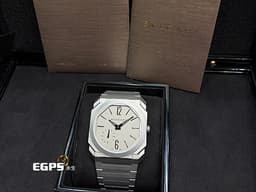 BVLGARI 寶格麗 Bulgari Octo Finissimo 系列 102713 八角形多稜角設計外框 <font color="#9fdbe9">PT950 鉑金微型自動盤</font> 小秒針 超薄 鈦金屬 <font color="#FF0000">2023年台灣公司貨</font> 自動上鍊 40mm