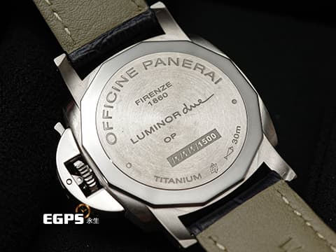 PANERAI 沛納海 Luminor Due 3 Day PAM926 三日鍊 小秒針 PAM00926 藍色放射紋三明治面盤 鈦金屬 2019年保單  自動上鍊 38mm