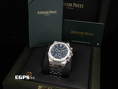Audemars Piguet 愛彼 AP錶 Royal Oak Chronograph 皇家橡樹 26240ST.OO.1320ST.05 飛返 計時碼表 雲夜藍面盤 26240 ST 不鏽鋼 2023年保單 自動上鍊 41mm