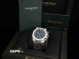 Audemars Piguet 愛彼 AP錶 Royal Oak Chronograph 皇家橡樹 26240ST.OO.1320ST.05 飛返 計時碼表<font color="#0080FF"> 雲夜藍面盤 </font>26240 ST 不鏽鋼<font color="#FF0000"> 2023年保單</font> 自動上鍊 41mm