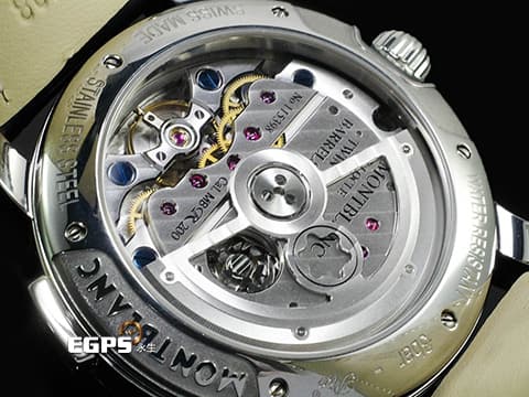 MONTBLANC 萬寶龍 Nicolas Rieussec Chronograph 7138 明星傳承系列 106595 尼可拉斯 三日鍊 單按把 計時碼表 兩地時間 灰色偏心面盤 不鏽鋼材質 自動上鍊 43mm