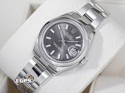 ROLEX 勞力士 Lady-Datejust 28 蠔式日誌型 279160 <font color="#5d2609">深灰色面盤</font> 搭配柱狀時標 經典 DJ28 不鏽鋼 <font color="#ff0000">台灣公司貨 蠔式(Oyster)三節錶帶</font> 自動上鍊 28mm