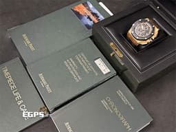 Audemars Piguet 愛彼 AP錶 Royal Oak Offshore 皇家橡樹 離岸型 26401RO.OO.A002CA.02 計時碼表 <font color="#f3baa1">18K玫瑰金材質 大金貓 </font>陶瓷外框 <font color="#ff0000">2017年保卡 已回原廠做完整保養 更換機芯 </font> 自動上鍊 44mm