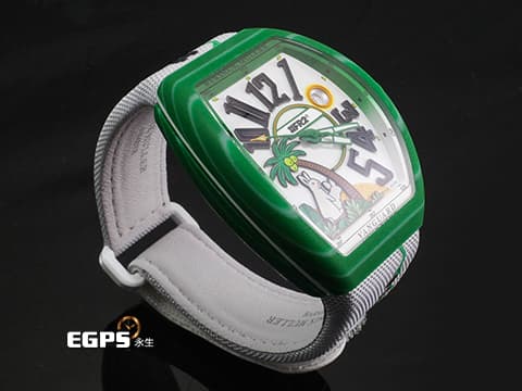 Franck Muller 法蘭穆勒 FM #FR2NCK MULLER Vanguard V41 綠色玻璃纖維複合物材質【熱帶綠】 V 41 SC DT BEACH FR2 #FR2聯名創作 Fxxking Rabbits 2025年保單 全球限量300支 【反骨月兔】 自動上鏈 41 x 49.95mm
