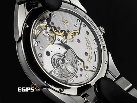 PARMIGIANI FLEURIER 帕瑪強尼 TONDA PF Rattrapante PFC914-1020021 不鏽鋼材質 奶茶色「格狀大麥粒」璣鏤飾紋面盤 微型擺陀腕錶 2024年保卡 新錶訂價:852,800元 自動上鏈 40mm