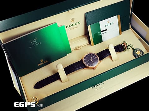 ROLEX 勞力士 Cellini 徹里尼 50605 永恆玫瑰金材質 50605RBR 大三針 已停產稀有鑲鑽款 原廠鑲嵌鑽石錶圈、時標 2019年保卡 自動上鍊 39mm