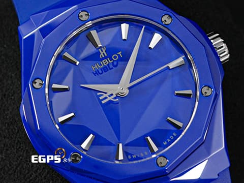 HUBLOT 宇舶 Classic Fusion 經典融合 ORLINSKI 聯名款 550.ES.5100.RX.ORL21 立體切面藍陶瓷錶殼、藍色面盤 大三針 2025年保單 自動上鍊 40mm