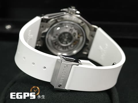 HUBLOT 宇舶 Classic Fusion 經典融合 ORLINSKI 聯名款 550.NS.2200.RW.1804.ORL20 原廠鑲鑽 白色切面立體錶盤 鈦金屬+不鏽鋼材質 2025年保單 自動上鍊 40mm