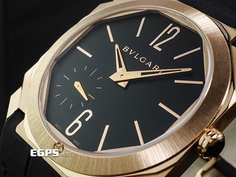 BVLGARI 寶格麗 OCTO Finissimo 103286 18K玫瑰金材質 超薄 鉑金微型自動盤 小秒針 2020年保卡 自動上鍊 40mm