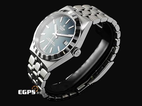 TUDOR 帝舵 Royal Day Date 皇家系列 2836C1A0-0102 不鏽鋼材質 藍色面盤 立體羅馬數字時標 割坑紋與磨光飾面間隔錶圈 2026年保卡 「T-fit」摺扣 自動上鍊 36mm