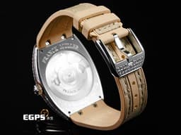 Franck Muller 法蘭穆勒 FM Vanguard Lady Slim Vintage V35 S <font color="#f7e0c5">奶茶色面盤 原廠鑲嵌308顆頂級天然美鑽(約4.44克拉)</font>小秒針 不鏽鋼材質 <font color="#ff0000">2025年保單</font> 自動上鍊 35x46.3mm