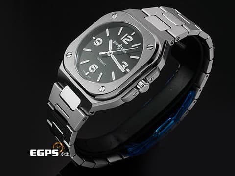 Bell & Ross 柏萊士 Urban系列 BR-05 黑色太陽紋面盤 中型 BR05A-S-BL-ST/SST 不鏽鋼材質 大三針 2025年保卡 自動上鍊 36mm
