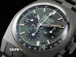 ZENITH 真力時 CHRONOMASTER 97.T384.400 Revival Safari復刻版 <font color="#058703">啞光微噴砂鈦金屬材質 「Ladder」錶鏈 深綠色熊貓錶盤</font> <font color="#f9eac3">米色螢光指針及時標</font> <font color="#ff0000">2025年保卡 專賣店限定款 僅收藏未使用品</font> 自動上鍊 37mm
