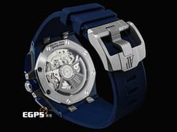 Audemars Piguet AP錶 愛彼 Royal Oak Offshore 皇家橡樹離岸型 飛返計時碼錶 26420CD.OO.A029VE.01 <font color="#0582f5">深藍色「雲夜藍50」陶瓷材質 </font><font color="#ffeadb">米色「Méga Tapisserie」超大型格紋裝飾錶面</font><font color="#F75000"> </font><font color="#FF0000">2026年保卡 兩款風格橡膠錶帶 </font><font color="#FF0000" style="font-size: 10pt;">新式快拆功能 僅試戴近新品</font><span style="font-size: 10pt;"> 自動上鏈 43mm</span>
