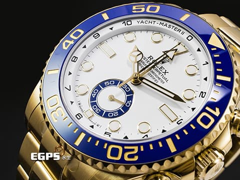 ROLEX 勞力士 Yacht-Master II 遊艇名仕 126688 18K黃金材質 今年最新款式 新一代大遊艇 更加適合上手 倒數計時 藍色陶瓷錶圈 2026年 新式木質保卡 全台第一隻 保有原廠膠膜 自動上鏈 44mm