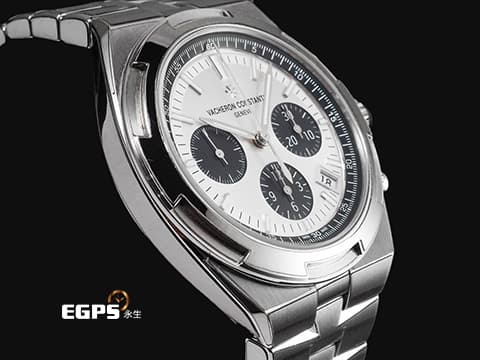 Vacheron Constantin 江詩丹頓 VC OverSea 縱橫四海系列 5520V/210A-B686 易拆卸替換錶帶裝置,完全無需工具即可替換喜愛的皮帶、橡膠帶或是鋼鍊帶 日內瓦印記 白熊貓面三眼計時面盤 2025年保卡 已貼膜 自動上鏈 42mm