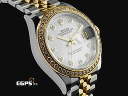 ROLEX 勞力士 Datejust DJ28 279383RBR 不鏽鋼&18K黃金材質 半金款 <font color="#05f0f0">原廠鑲嵌鑽石錶圈、時標 白色珍珠貝母面盤</font> <font color="#FF0000">2021年保卡</font> 自動上鍊 28mm