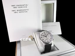 IWC 萬國錶 Protuguese 大葡萄牙 計時碼表 IW371446 不鏽鋼材質 <font color="#0582f5">經典款 葡萄牙 藍鋼指針款 白色面盤</font> 自動上鏈 40.9mm