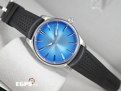 H. Moser & Cie. 亨利慕時 Pioneer Centre Seconds 開拓者 3200-1217 三日鍊 Arctic Blue fumé北極藍太陽紋面盤 不鏽鋼 大三針 2025年保單 自動上鍊 40mm