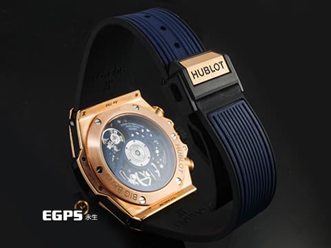 HUBLOT 宇舶 Big Bang 大爆炸 Unico King 441.OL.5181.RX 宇舶獨特材質 王金 藍色陶瓷錶圈 藍色鏤空面盤 2026年電子保單 自動上鍊 42mm