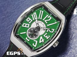 Franck Muller 法蘭穆勒 FM錶 Vanguard系列 Slim Vintage V41 <font color="#009100">綠色面盤</font> V41SS6AT 酒桶型 小秒針 不鏽鋼 <font color="#ff0000">2025年保單</font> 自動上鍊 41mm