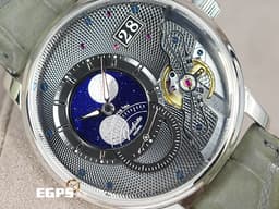 Glashutte Original 格拉蘇蒂 PanoLunarInverse 系列 1-91-04-01-03-62 <font color="#4358ad">藍色砂金石月相盤</font> 月相盈虧 <font color="#87d8e8">PT950 鉑金材質 德國腕錶工藝 前置雙鵝頸 3/4夾板 璣鏤雕刻偏心面盤</font><font color="#05f0f0"> </font>小秒針 大日期窗<font color="#05f0f0"> </font><font color="#FF0000">2025年台灣公司貨 限量200支 </font>自動上鍊 42mm