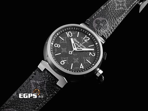 LOUIS VUITTON 路易威登 LV Tambour Diver QA140 不鏽鋼材質 LV圖樣紋路面盤 2022年保卡 台灣公司貨 自動上鏈 41mm