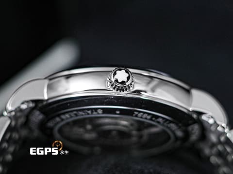 MONTBLANC 萬寶龍 Star Legacy Day Date 明星傳承系列 128687 銀白色放射星形扭索飾紋錶盤 藍鋼指針 不鏽鋼 星期日期顯示 大三針 2026年保單 自動上鍊 39mm