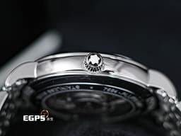 MONTBLANC 萬寶龍 Star Legacy Day Date 明星傳承系列 128687 銀白色放射星形扭索飾紋錶盤 <font color="#0c28b0">藍鋼指針</font> 不鏽鋼 星期日期顯示 大三針 <font color="#ff0000">2026年保單 </font>自動上鍊 39mm