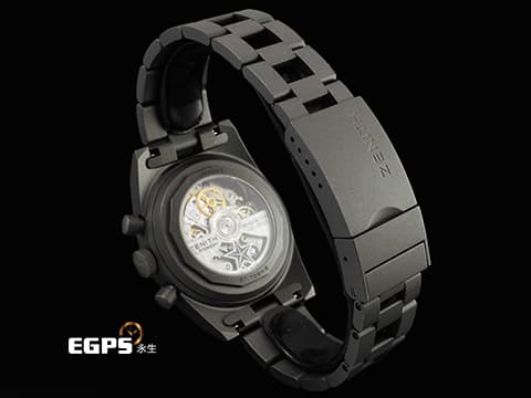 ZENITH 真力時 CHRONOMASTER 97.T384.400 Revival Safari復刻版 啞光微噴砂鈦金屬材質 「Ladder」錶鏈 深綠色熊貓錶盤 米色螢光指針及時標 2025年保卡 專賣店限定款 僅收藏未使用品 自動上鍊 37mm