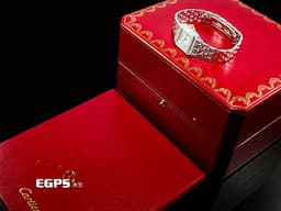 CARTIER 卡地亞 Panthere de Cartier 1660 18K白金材質 <font color="#05f0f0">原廠鑲嵌鑽石錶圈、錶殼、錶耳、錶冠</font><font color="#ff0000"> </font>石英機芯 22mm