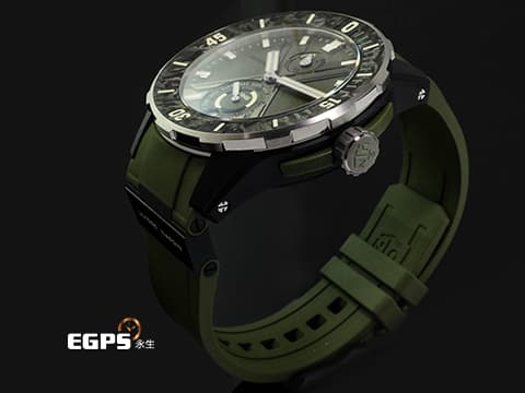 Ulysse Nardin 雅典 Diver NET 1183-170-8A 不鏽鋼材質 碳纖維材質錶圈 卡其色紋路面盤 淺水錶 動力儲存顯示 2025年保卡 自動上鍊 44mm