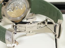 Patek Philippe 百達翡麗 PP錶 Aquanaut Jumbo 海底探險家 5168G-010 <font color="#69820d">卡其綠色格紋面盤</font><font color="#63c522"> </font>18K白金 大三針 5168 G 海探 手雷 輪胎錶 <font color="#FF0000">2024年保單</font> 自動上鍊 42.2mm
