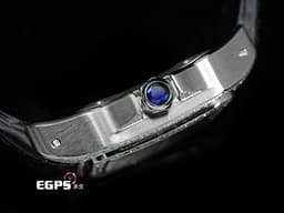 CARTIER 卡地亞 Santos 100 山度士 中型 <font color="#05f0f0">精鑲滿天星鑽石面盤、鑲鑽錶圈</font> 黑色客製化皮革錶帶 自動上鍊 36mm