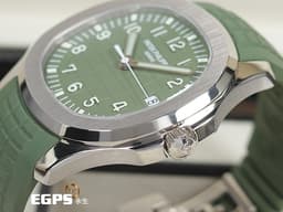 Patek Philippe 百達翡麗 PP錶 Aquanaut Jumbo 海底探險家 5168G-010 <font color="#69820d">卡其綠色格紋面盤</font><font color="#63c522"> </font>18K白金 大三針 5168 G 海探 手雷 輪胎錶 <font color="#FF0000">2024年保單</font> 自動上鍊 42.2mm