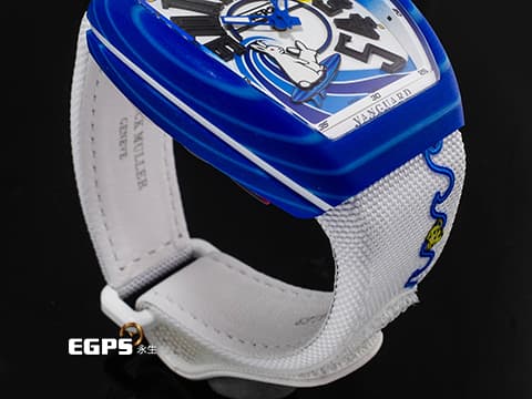 Franck Muller 法蘭穆勒 FM #FR2NCK MULLER Vanguard V41 藍色玻璃纖維複合物材質【衝浪藍】 V 41 SC DT BEACH FR2 #FR2聯名創作 Fxxking Rabbits 2025年保單 全球限量300支 【反骨月兔】 自動上鏈 41 x 49.95mm