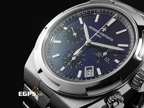 Vacheron Constantin 江詩丹頓 VC OverSea 縱橫四海系列 5520V/210A-B148 易拆卸替換錶帶裝置,完全無需工具即可替換喜愛的皮帶、橡膠帶或是鋼鍊帶,日內瓦印記 藍色三眼計時面盤 2025年保卡 自動上鏈 42mm
