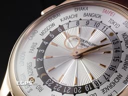 Patek Philippe PP 百達翡麗 Complications 複雜功能時計 World Time 世界時區 5130R 18K玫瑰金材質 <font color="#fdf1b4">金質時標、指針 米白色放射狀雕紋面盤</font> <font color="#05f0f0">不是HONGKONG~ 不是BEIJING~</font> <font color="#fa00fa">極稀少</font><font color="#fafa01">TAIPEI</font><font color="#fa00fa">刻度版</font> 自動上鏈 39.5 mm